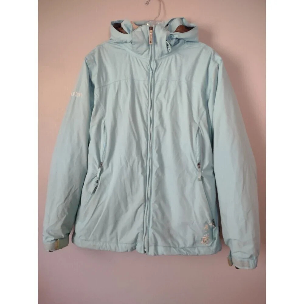 Burton Womens Large Turquoise Full Zip 2-in-1 Snowboard Ski Nylon Layered Jacket